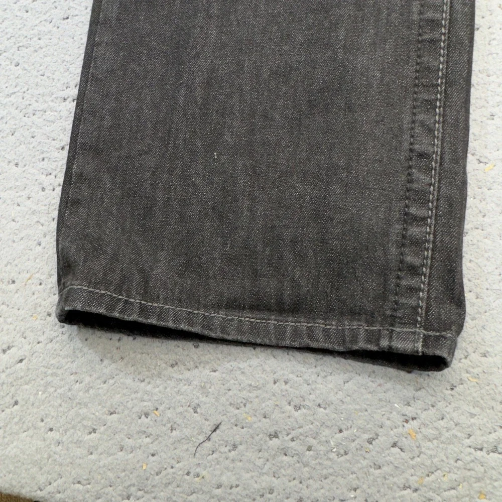 True Religion Jeans Mens 38x34 Black Straight Leg Ricky Super T Contrast USA